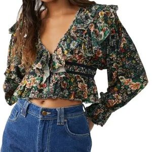 Free People Women's Rudi Ruffle Top Size Small